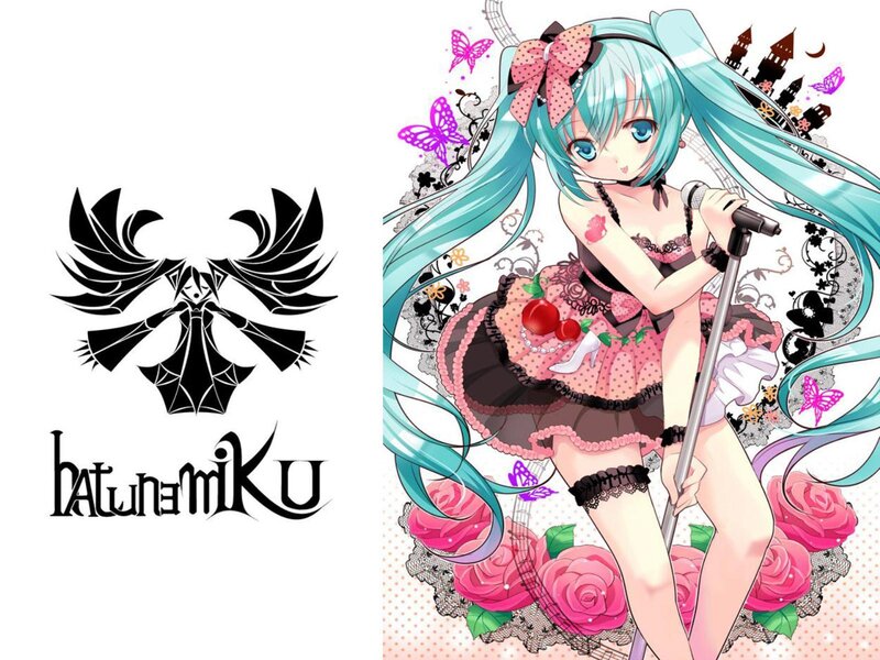 Anime Girl with Microphone — Cyan