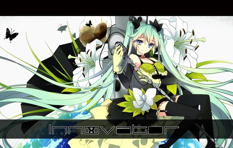 Anime Girl with Microphone — Green, Dramatic
