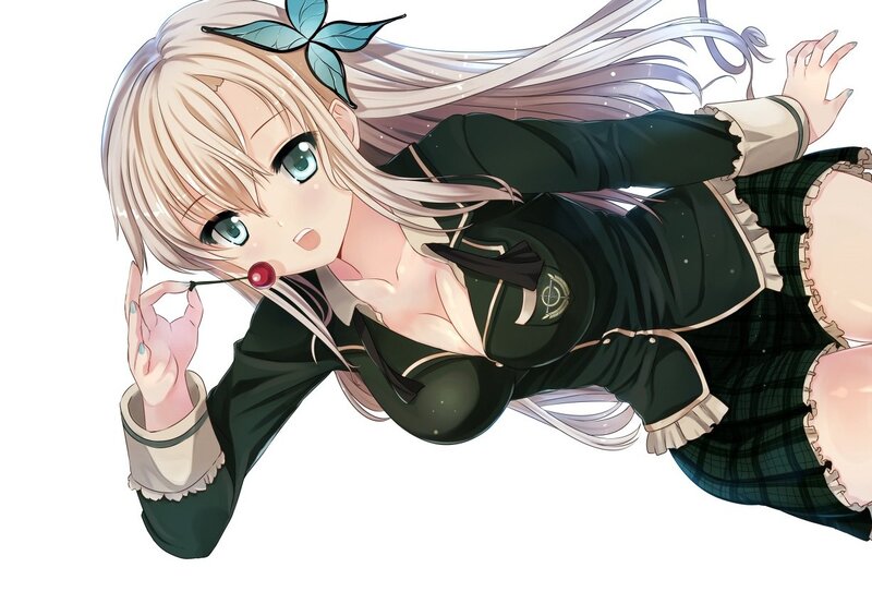 Anime Girl with Microphone — Green, Playful