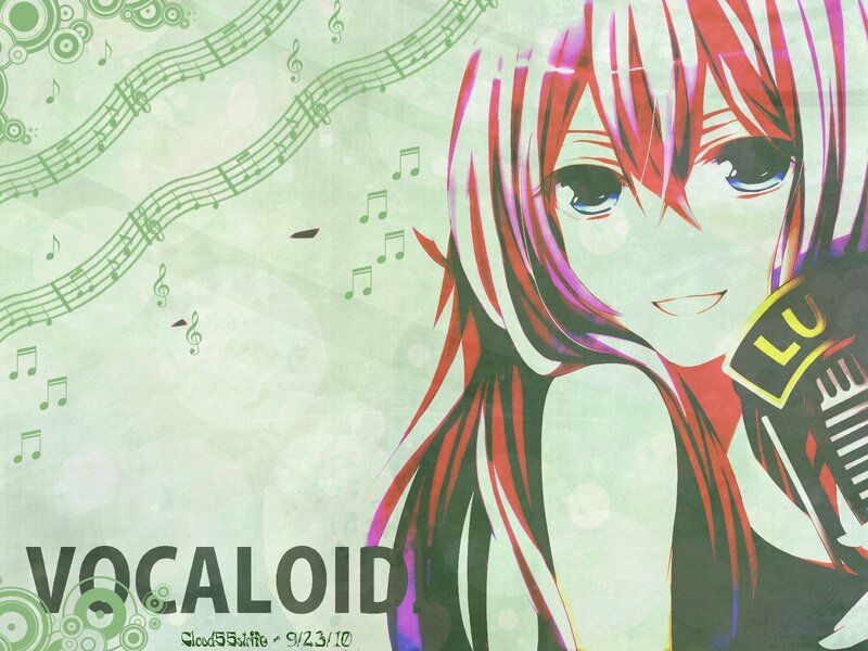 Anime Girl with Microphone — Green