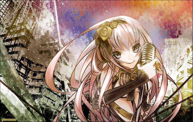 Anime Girl with Microphone — Pink, Dramatic