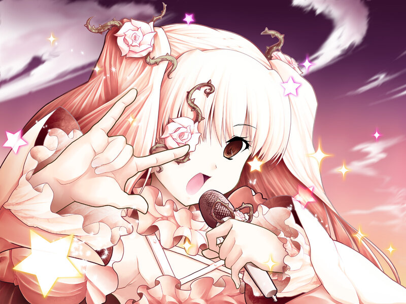 Anime Girl with Microphone — Pink, Dreamy