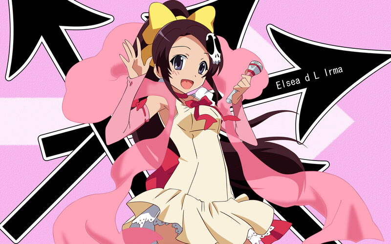 Anime Girl with Microphone — Pink, Energetic