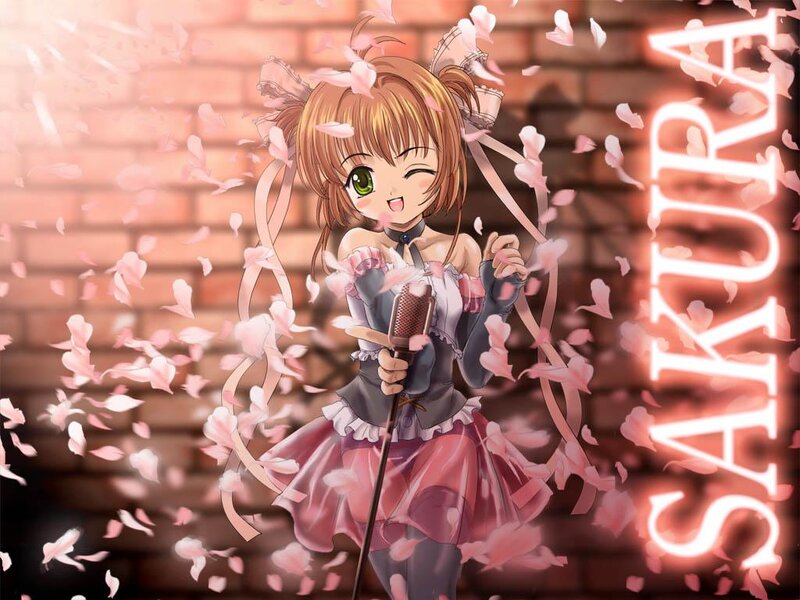 Anime Girl with Microphone — Pink, Playful, Spring