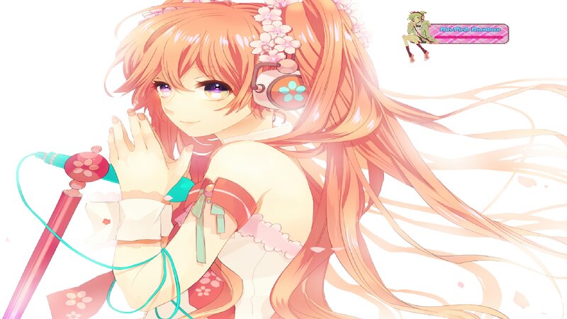 Anime Girl with Microphone — Pink, Serene