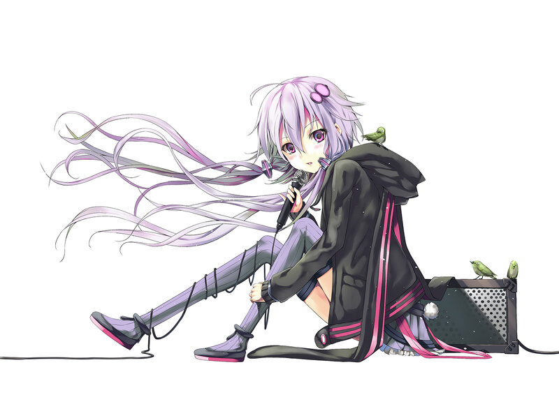 Anime Girl with Microphone — Purple, Calm
