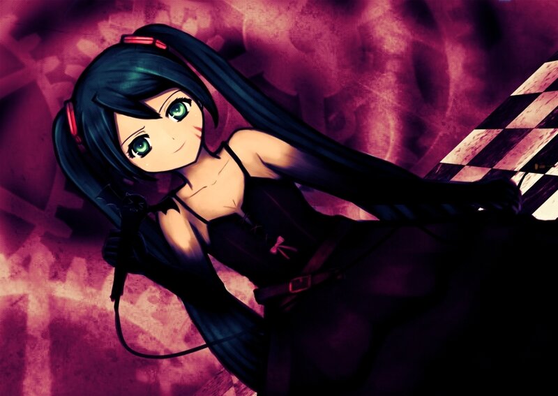 Anime Girl with Microphone — Purple, Dramatic, Headphones