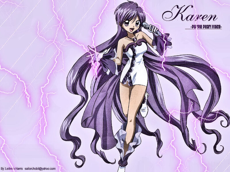 Anime Girl with Microphone — Purple, Dramatic, Manga