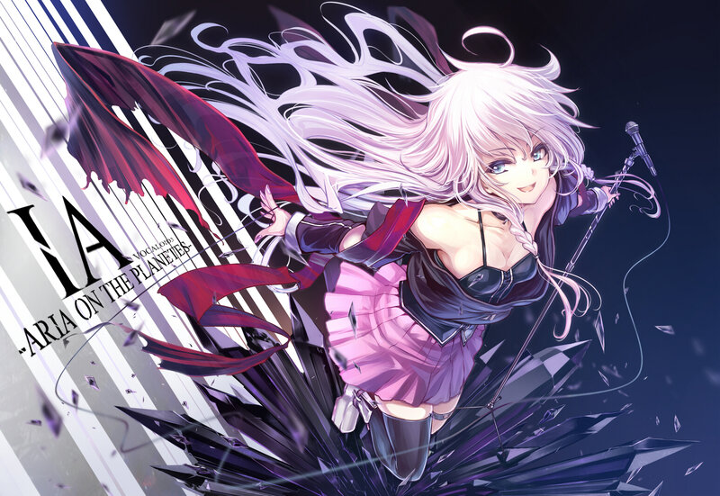 Anime Girl with Microphone — Purple, Dramatic, Night