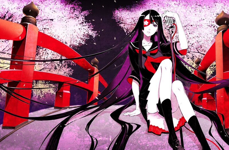 Anime Girl with Microphone — Purple, Dramatic, Spring