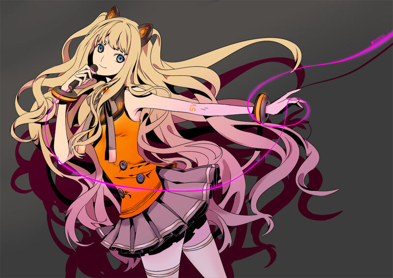 Anime Girl with Microphone — Purple, Dynamic