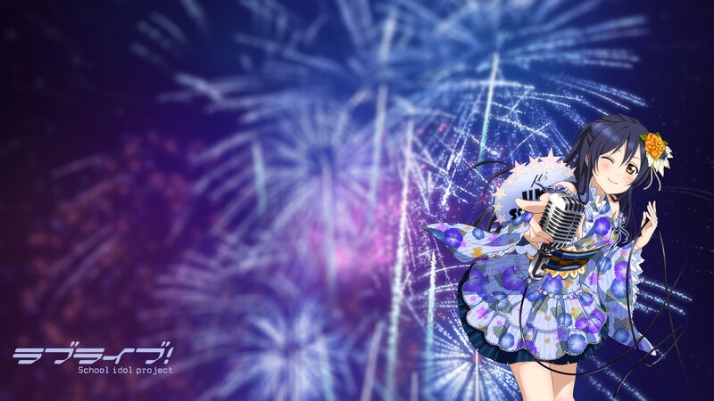 Anime Girl with Microphone — Purple, Festive