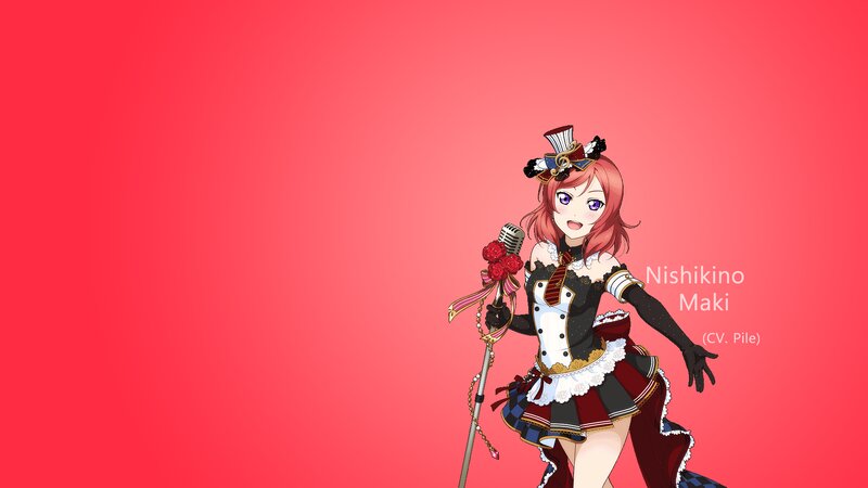 Anime Girl with Microphone — Red, Confident