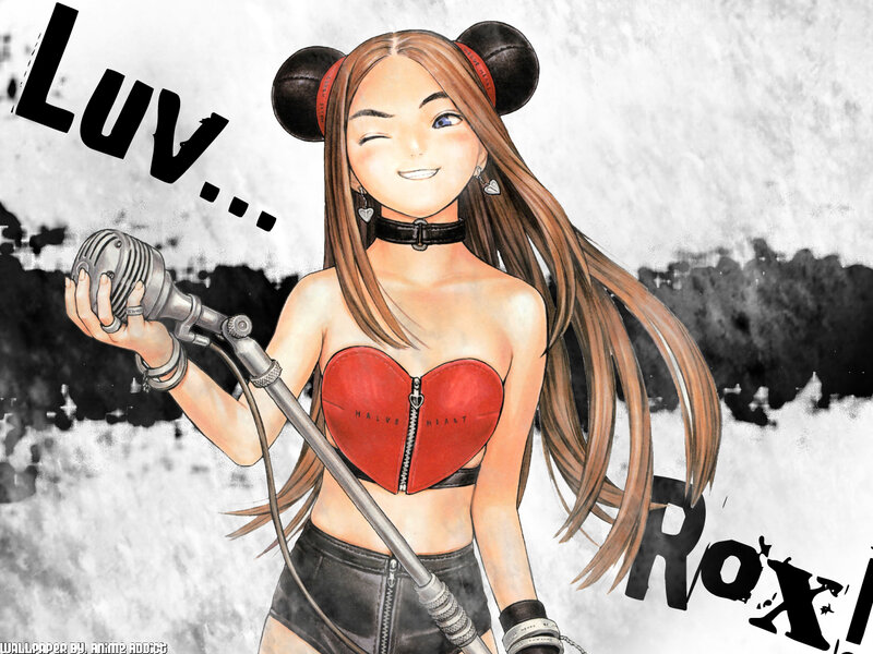 Anime Girl with Microphone — Red, Playful