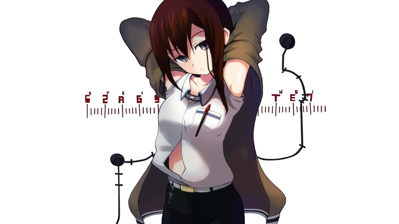 Anime Girl with Microphone — White, Neutral