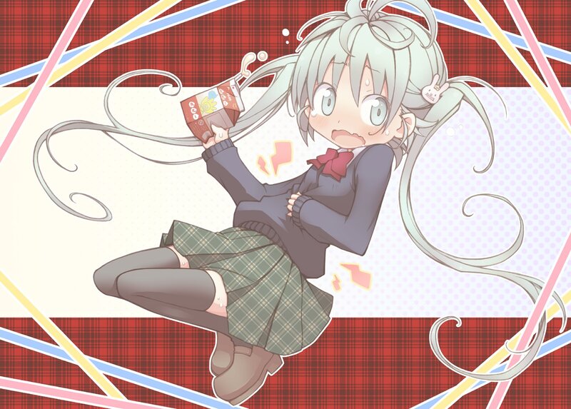 anime girl with milk carton