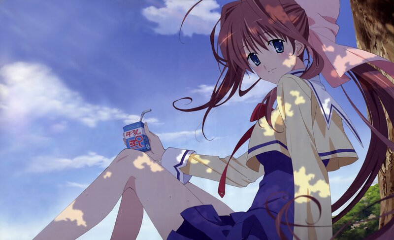 anime girl with milk carton
