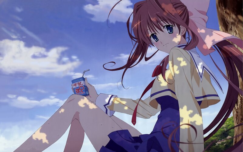 anime girl with milk carton