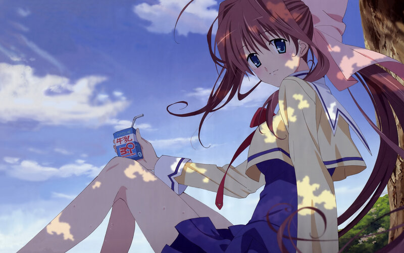 anime girl with milk carton