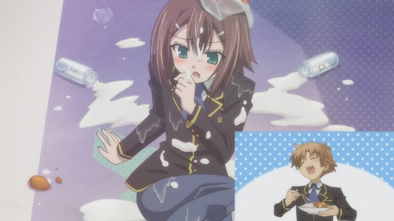 anime girl with milk spill