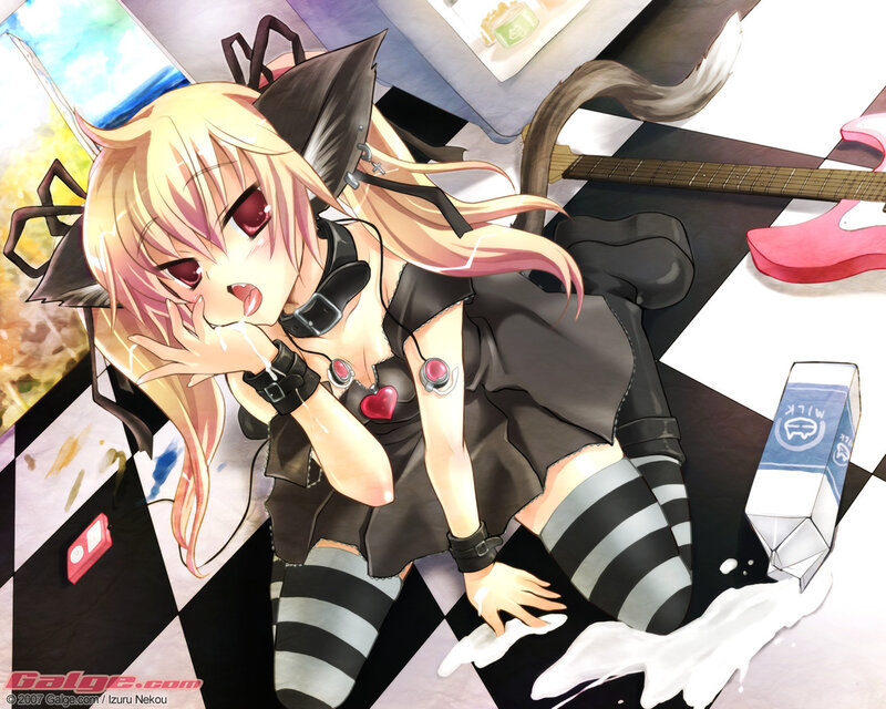 anime girl with milk spill