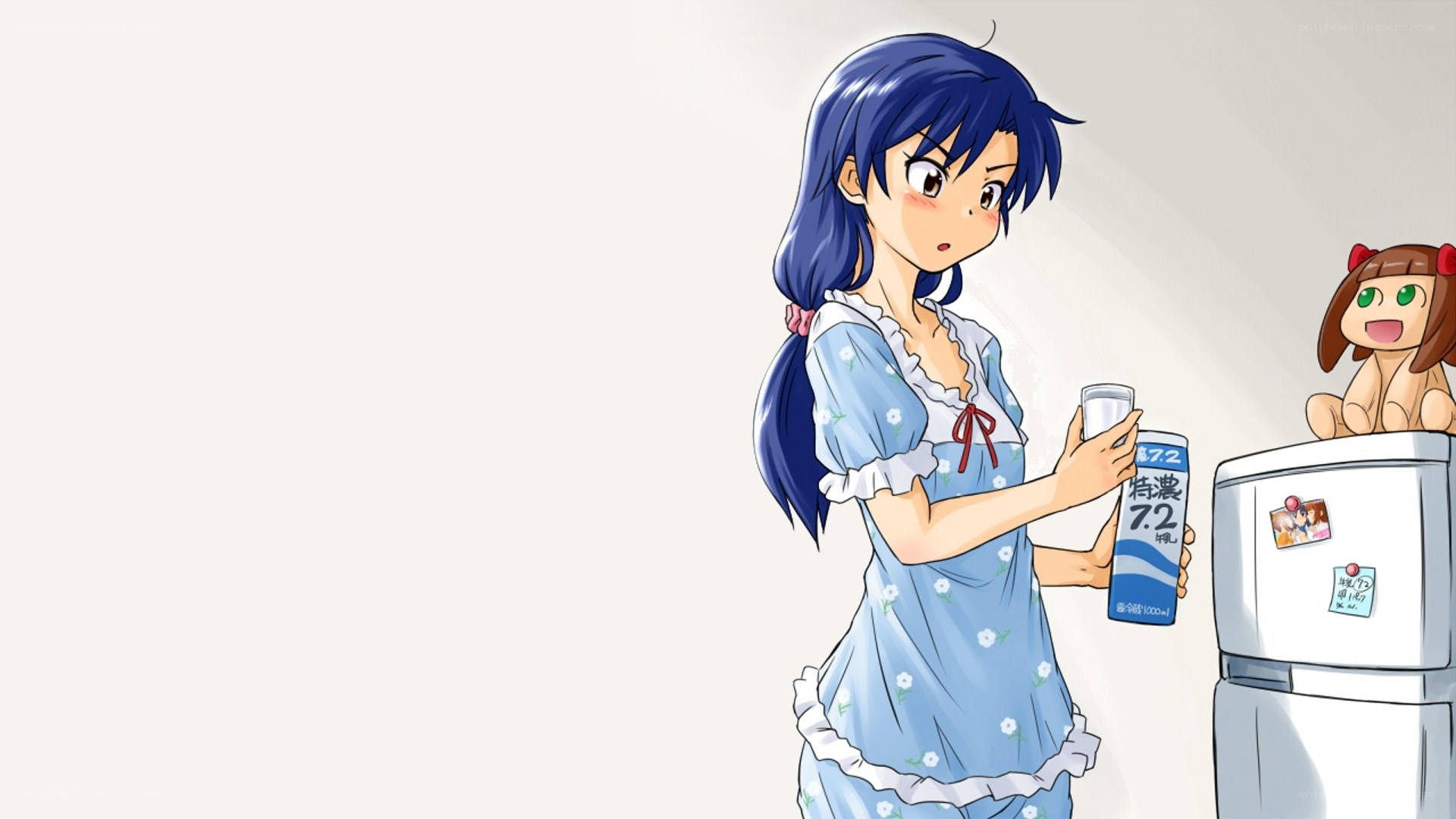 anime girl with milk