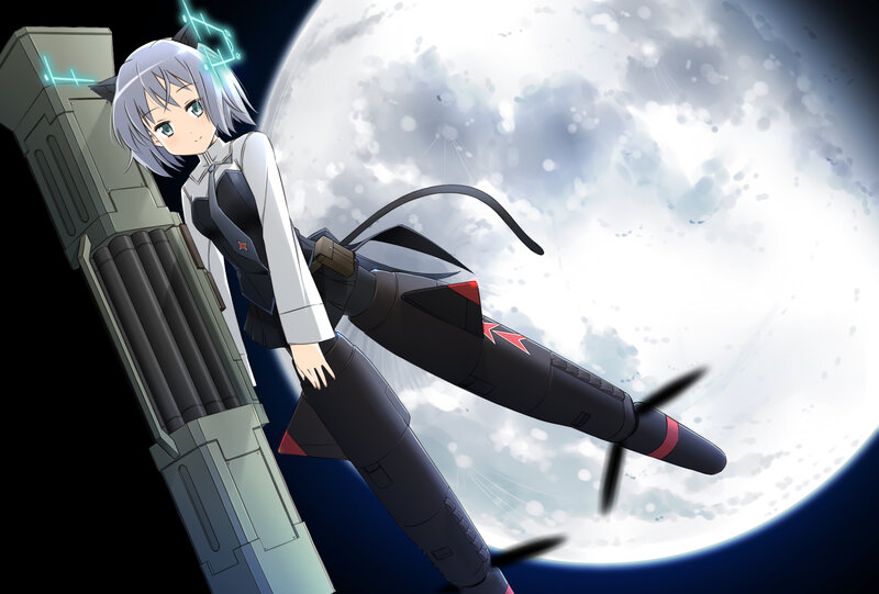 anime girl with missile launcher