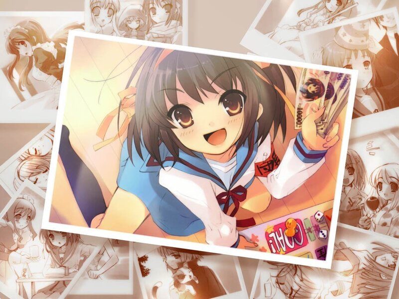 anime girl with money