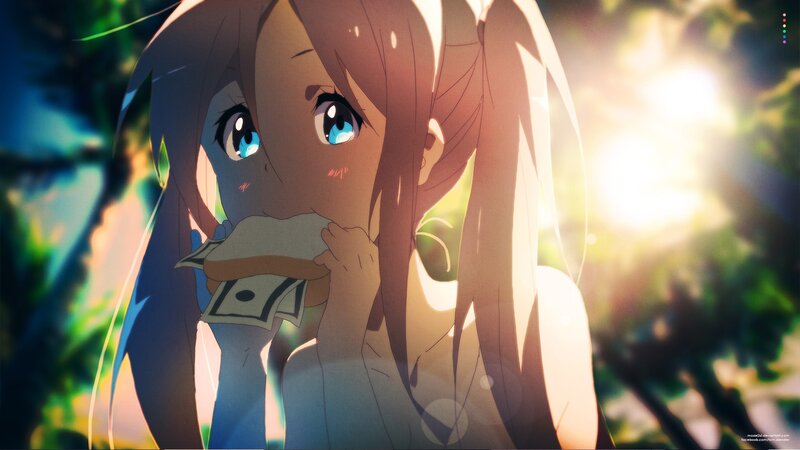 Anime Girl with Money — Blue