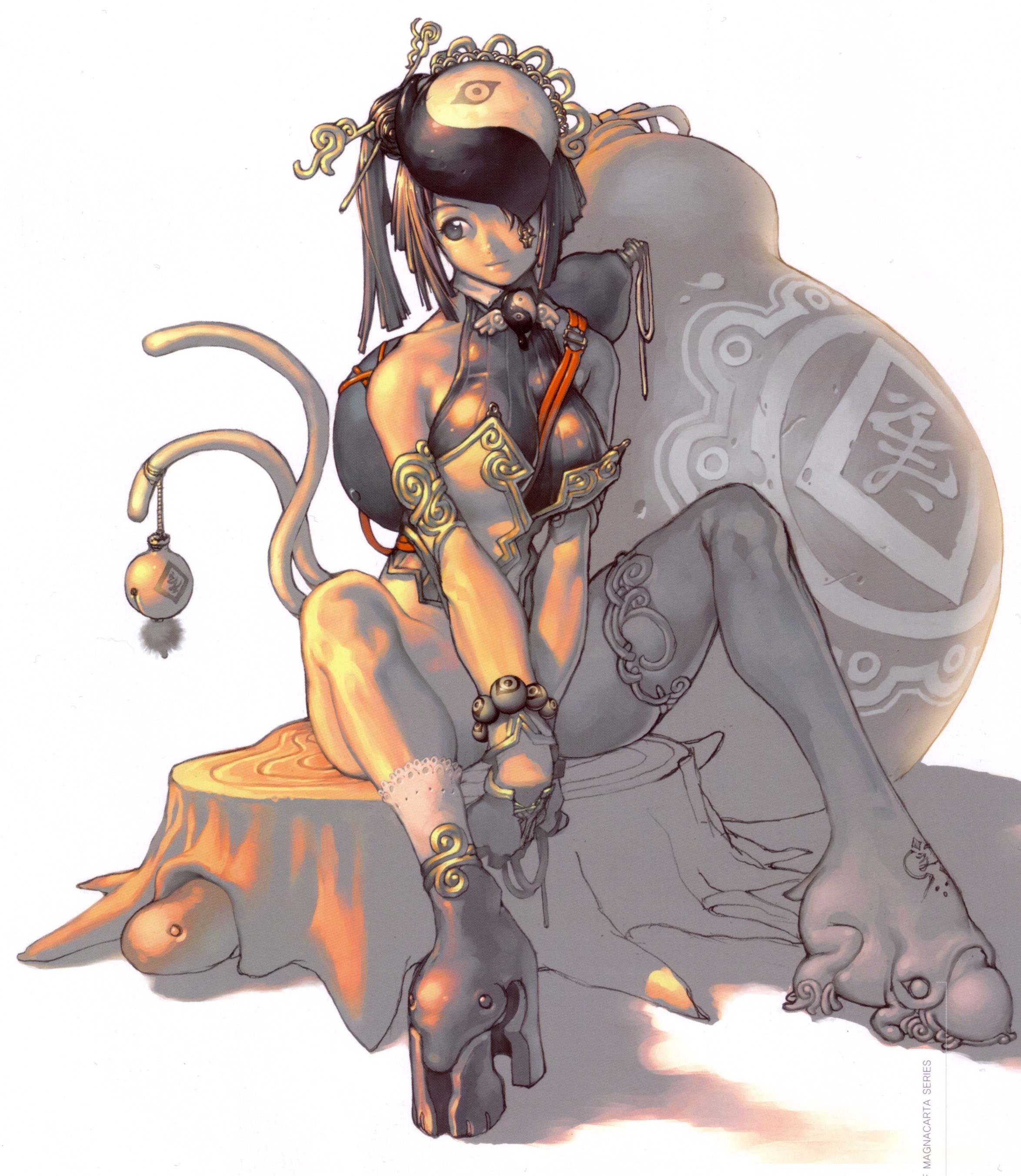 anime girl with monkey tail