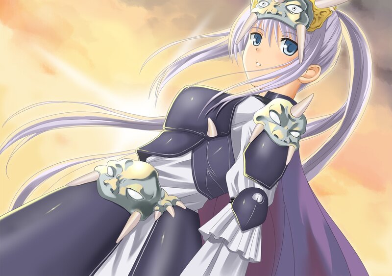 anime girl with monster masks