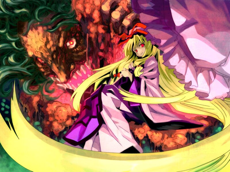 Anime Girl with Monster — Yellow