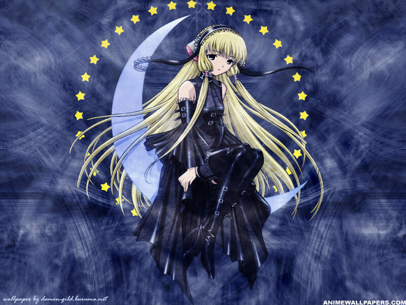 anime girl with moon and stars