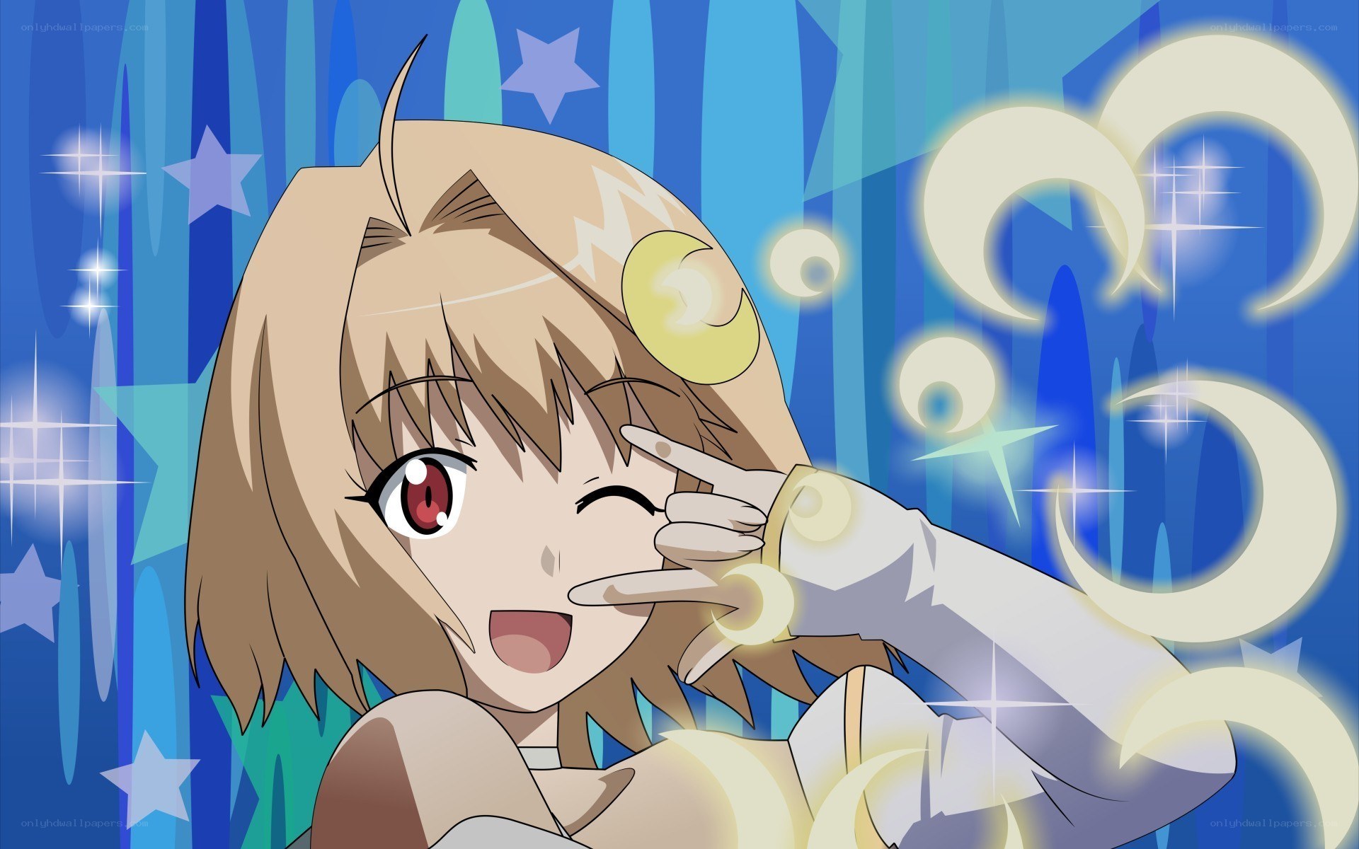 anime girl with moon magic