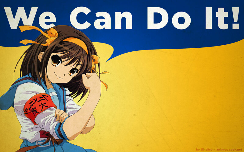 anime girl with motivational quote