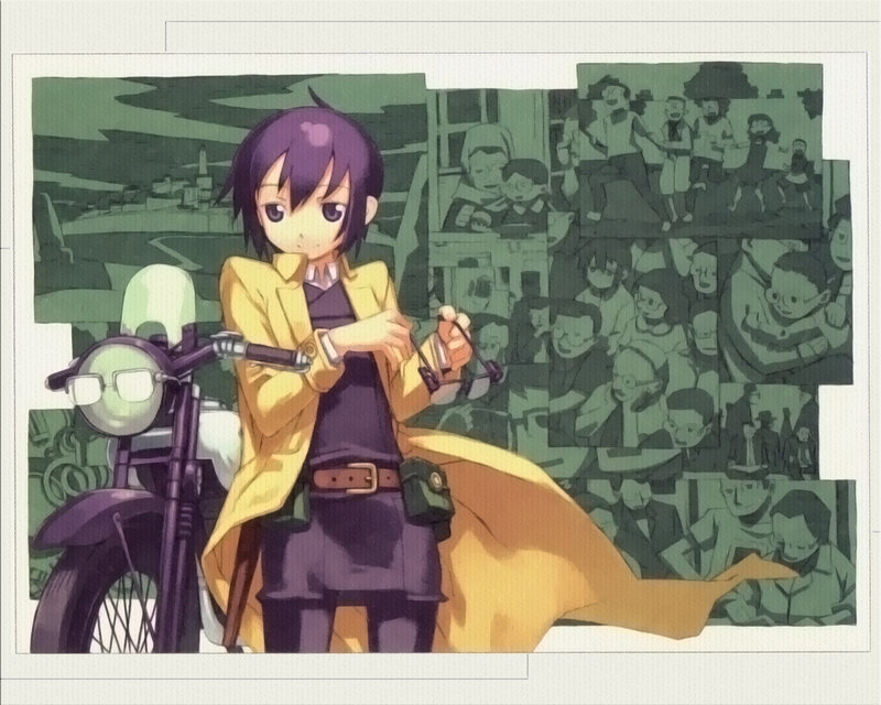 anime girl with motorcycle