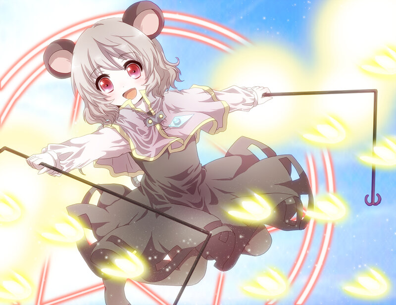 Anime Girl with Mouse Ears — Blue, Energetic