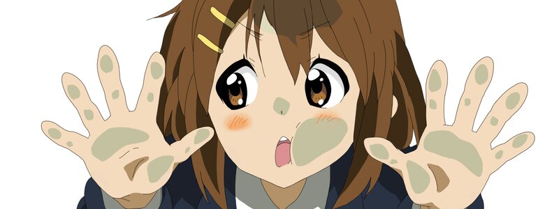 anime girl with muddy hands