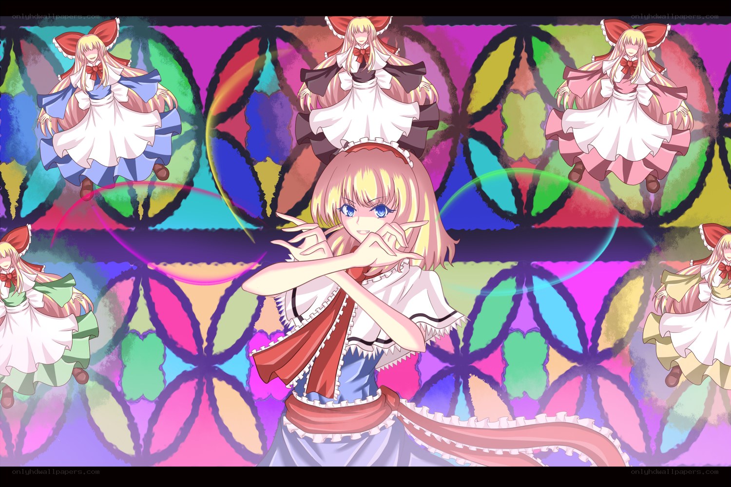 anime girl with multiple clones