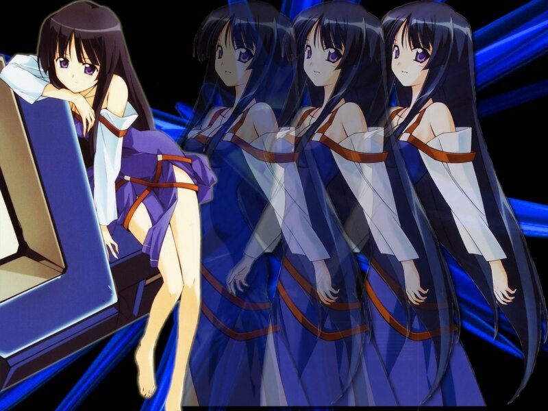 Anime girl with multiple reflections