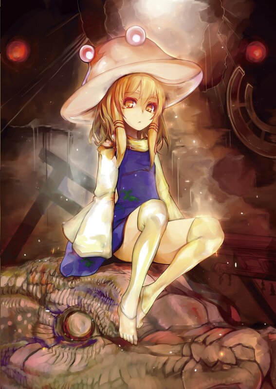 Anime girl with mushroom hat