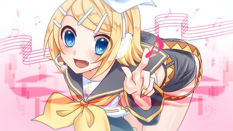 anime girl with music notes