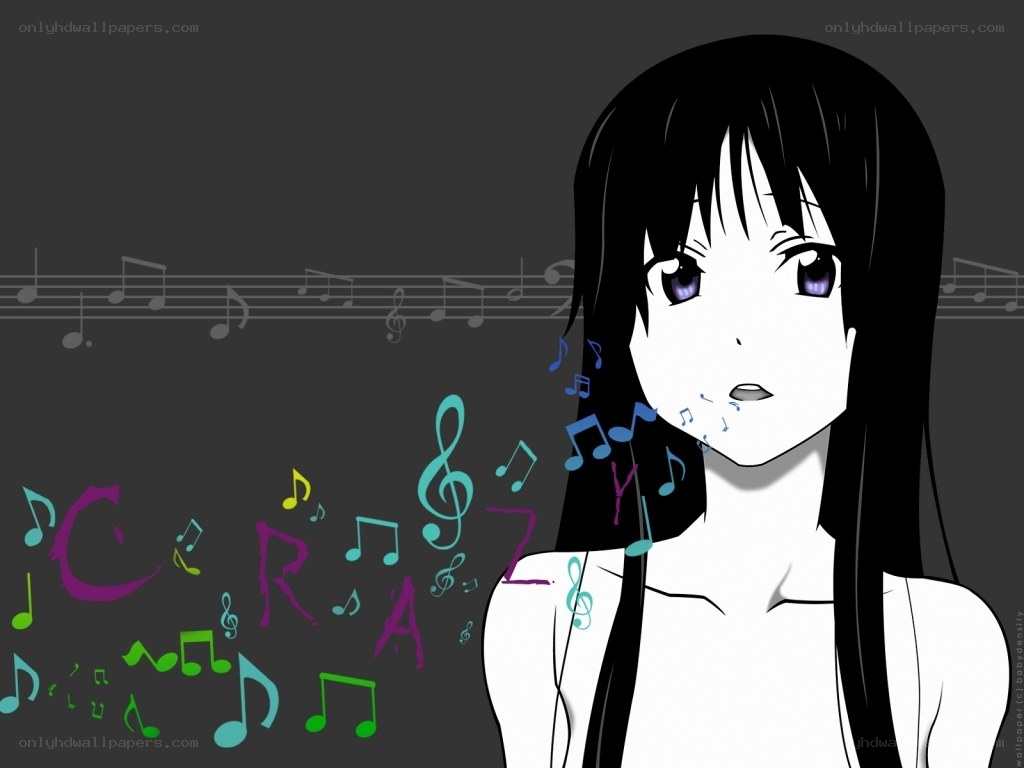 anime girl with music notes