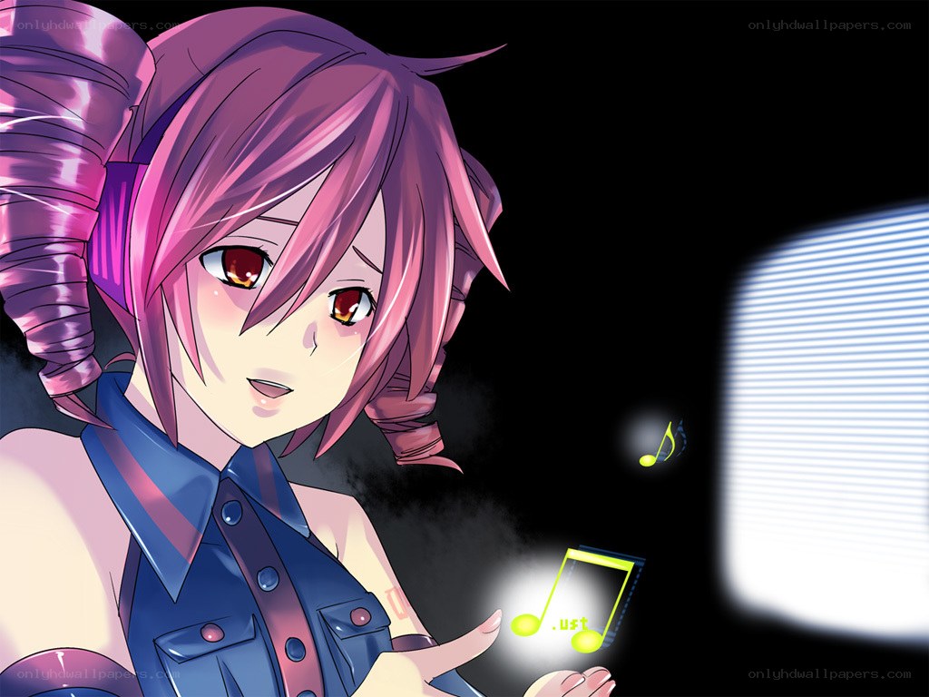anime girl with music notes