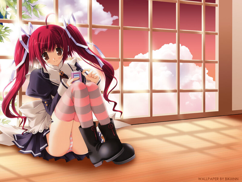 Anime girl with music player