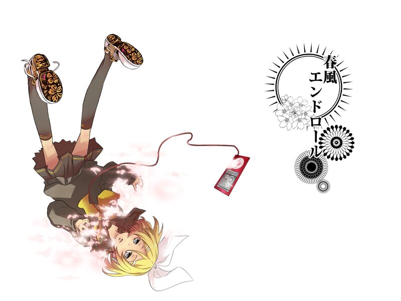 Anime girl with music player