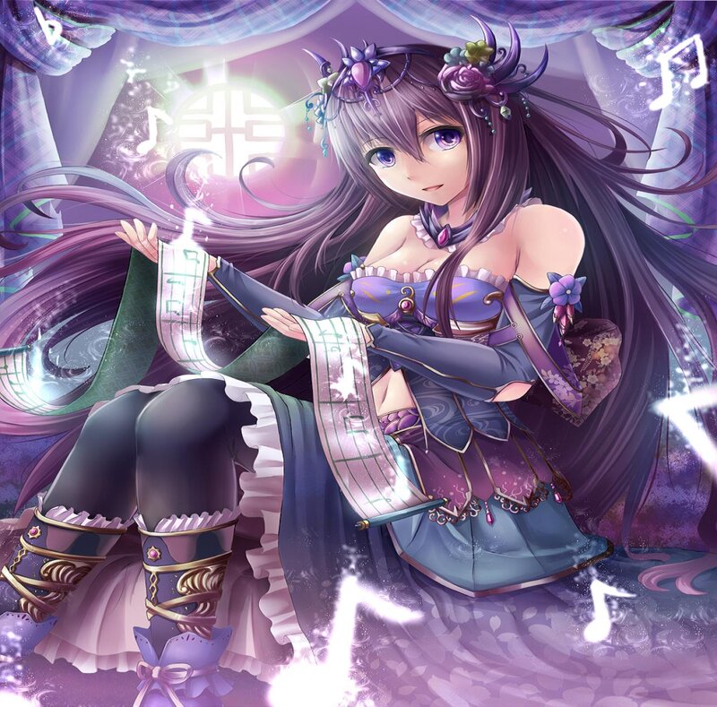 Anime Girl with Music Sheet