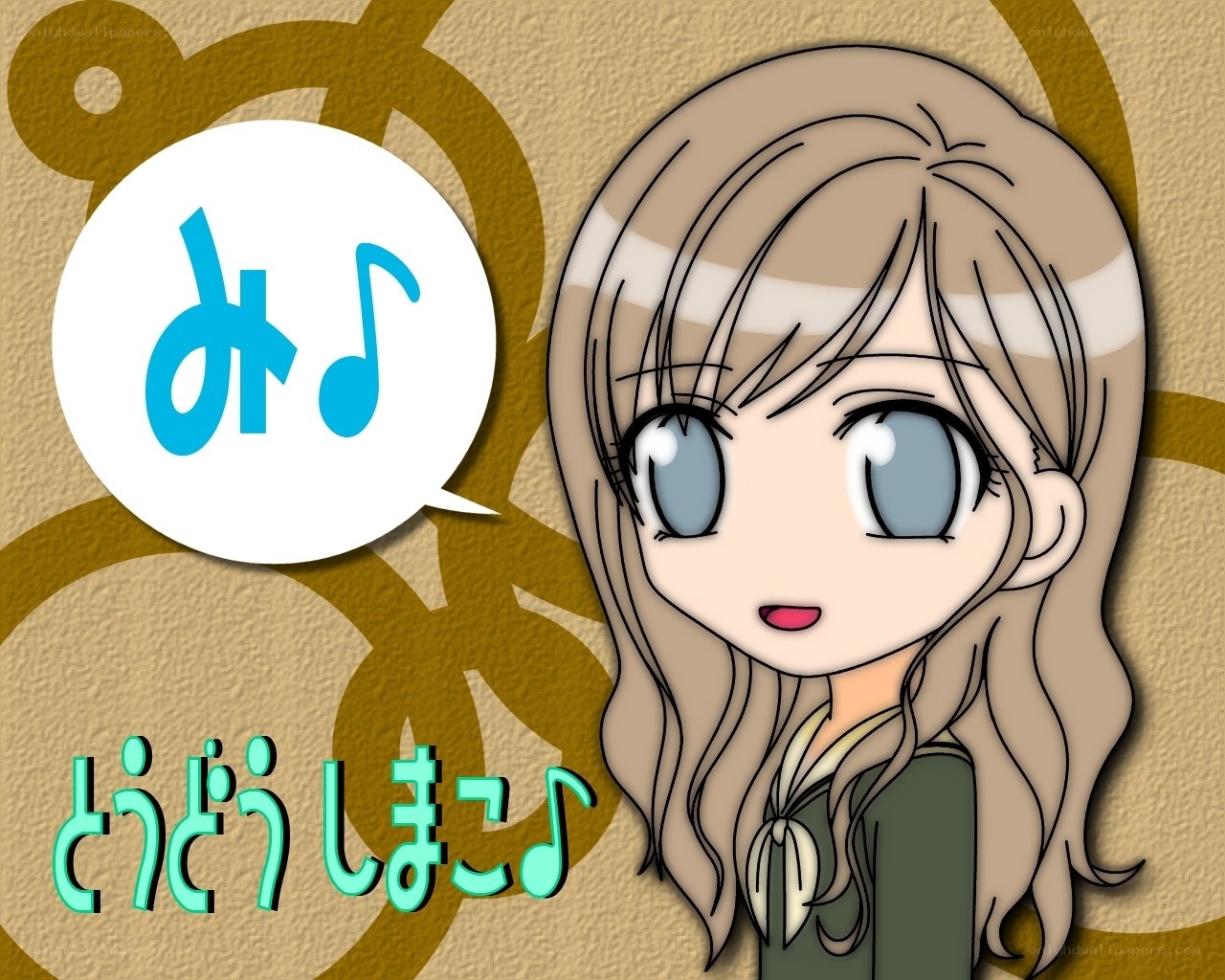 Anime girl with music symbol