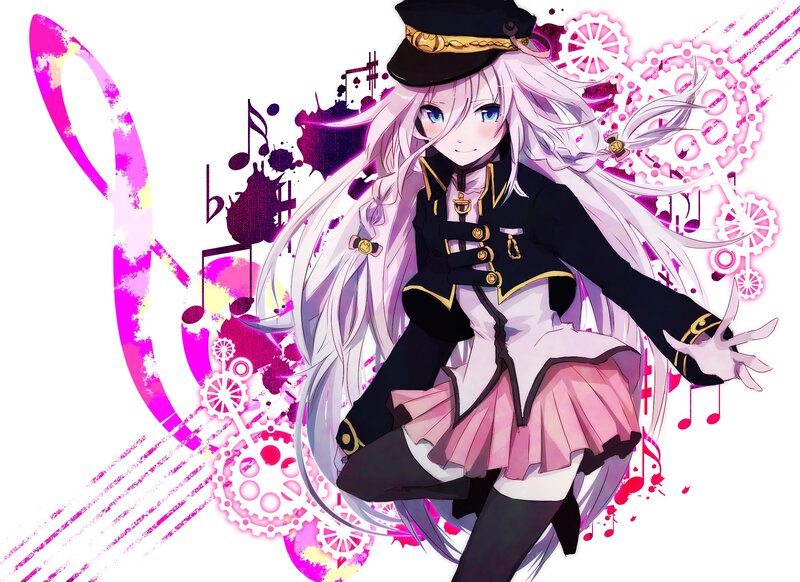 anime girl with music theme