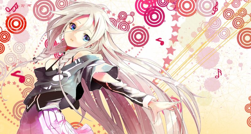 Anime girl with music theme